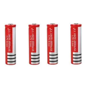 Set de 4 Acumulatori IdeallStore®, GH 18650, 6800 mAh, 3.7 V, Li-ion, rosu - 