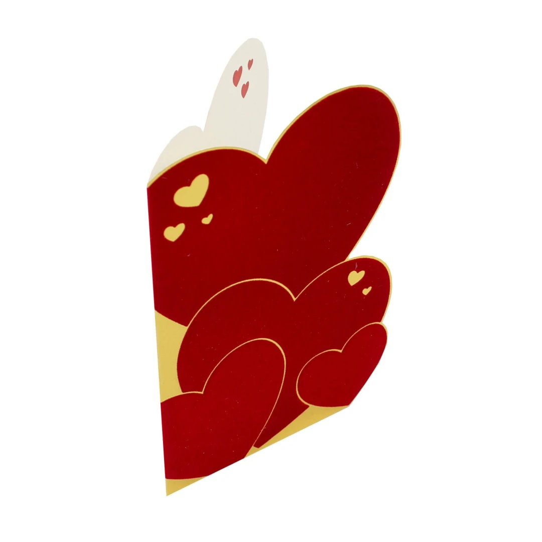Felicitare Gold Red Die Cut Hearts - 