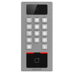 Terminal control acces si interfon cu tastatura si cititor card, rezolutie 2MP, Wi-Fi, RS485, Alarma - HIKVISION DS-K1T502DBWX-C - 