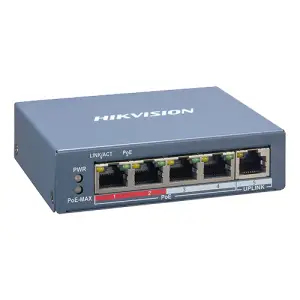Switch 4 porturi PoE, 1 port uplink RJ45, SMART Management - HIKVISION DS-3E1105P-EI - 