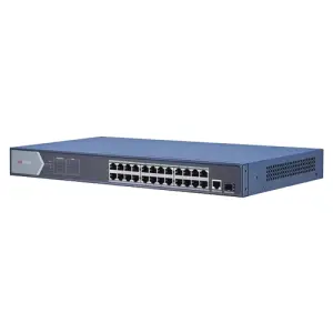Switch 24 porturi PoE 1000Mbps, 1xRJ45 + 1xSFP Gigabit uplink - HIKVISION DS-3E0526P-E - 