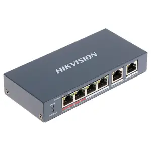 Switch 4 porturi PoE+, 2 porturi uplink - HIKVISION DS-3E0106HP-E - 