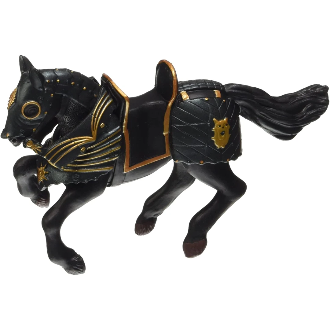 Papo figurina cal negru in armura - 