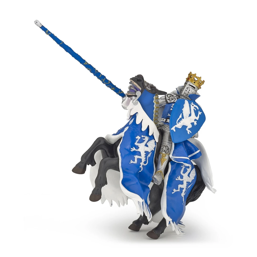 Papo figurina calul regelui cu blazon dragon albastru - 