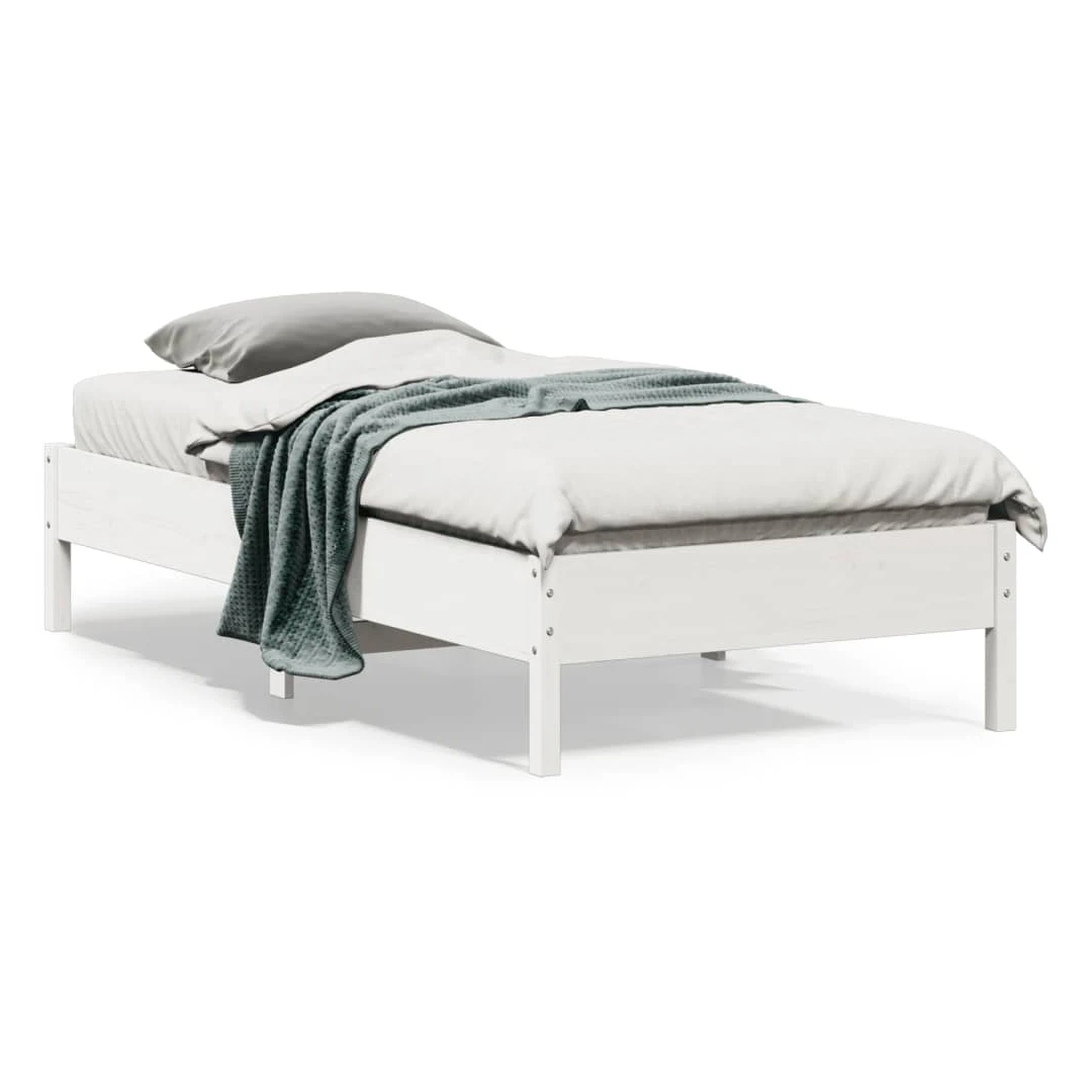 Cadru de pat, alb, 90x190 cm, lemn masiv de pin - Bucurați-vă de un somn bun cu acest cadru de pat din lemn! Este o completare practică și decorativă pentru interiorul locuinței dvs. Lemn masiv de pin...