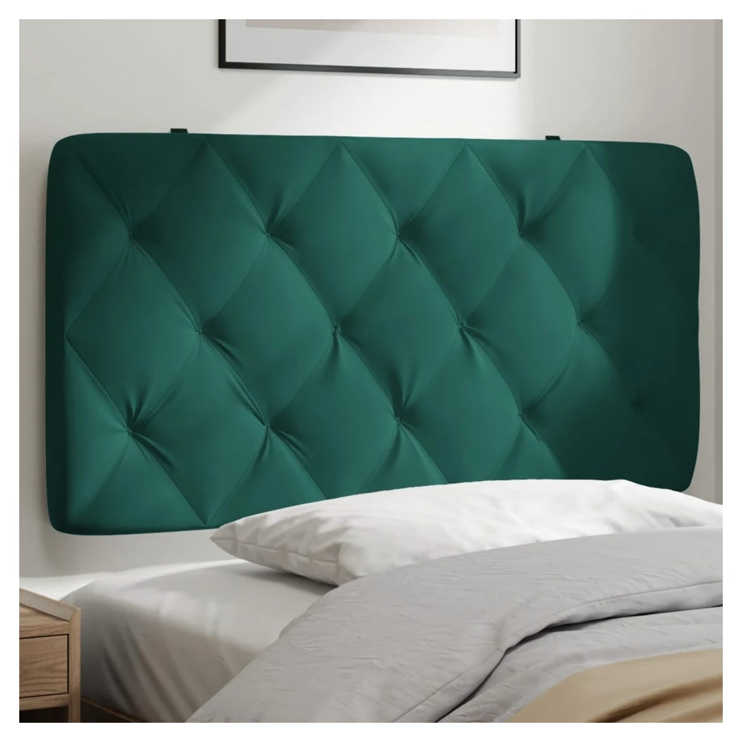 Pernă tăblie de pat, verde, 100 cm, catifea - Această pernă pentru cap cu un design elegant oferă cadrului patului dvs. un aspect complet și se potrivește oricărui dormitor.  Catifea moale: Catife...