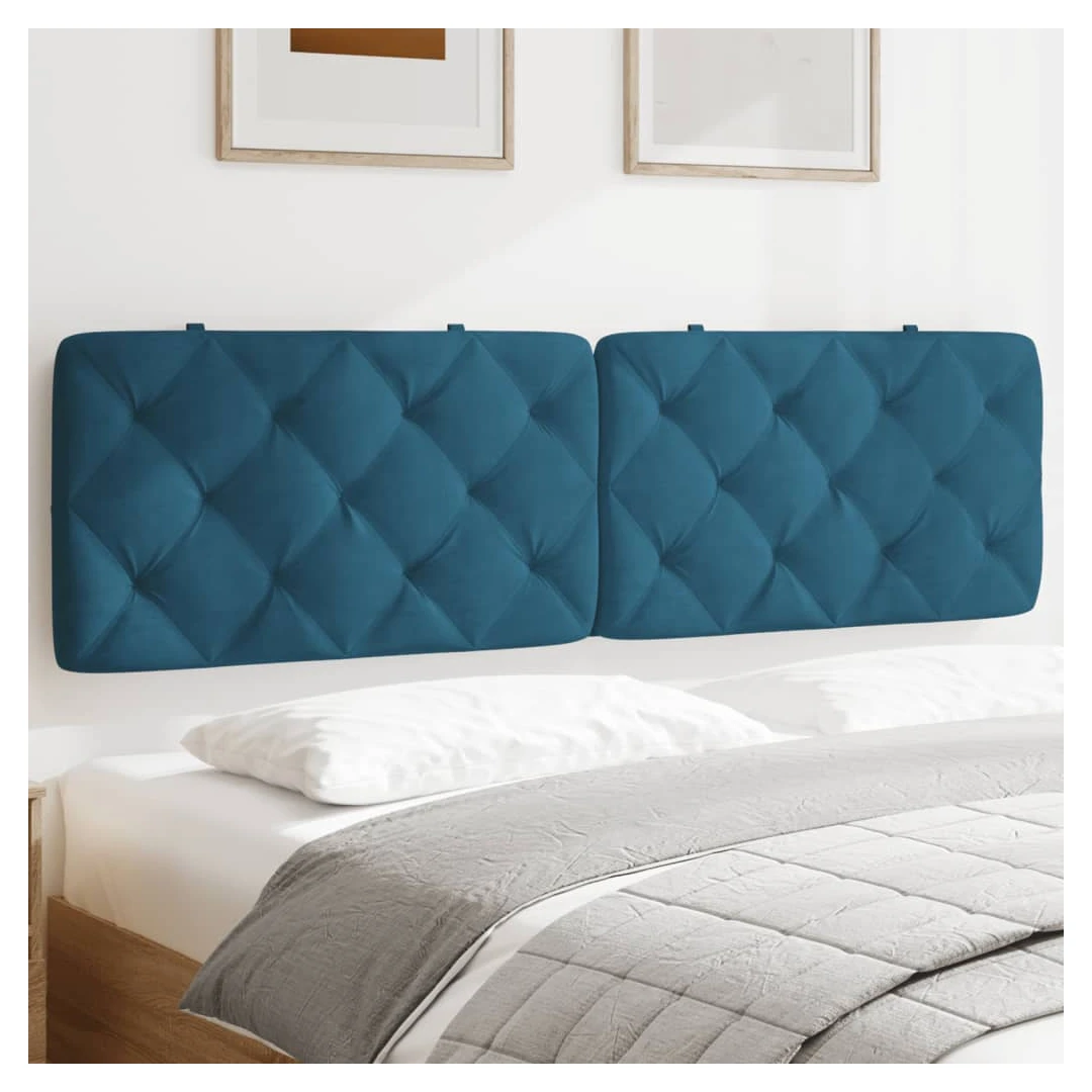 Pernă tăblie de pat, albastru, 180 cm, catifea - Această pernă pentru cap cu un design elegant oferă cadrului patului dvs. un aspect complet și se potrivește oricărui dormitor.  Catifea moale: Catife...