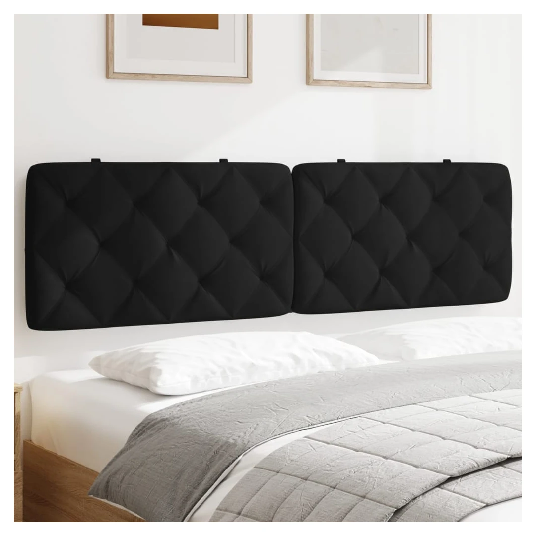 Pernă tăblie de pat, negru, 180 cm, catifea - Această pernă pentru cap cu un design elegant oferă cadrului patului dvs. un aspect complet și se potrivește oricărui dormitor.  Catifea moale: Catife...
