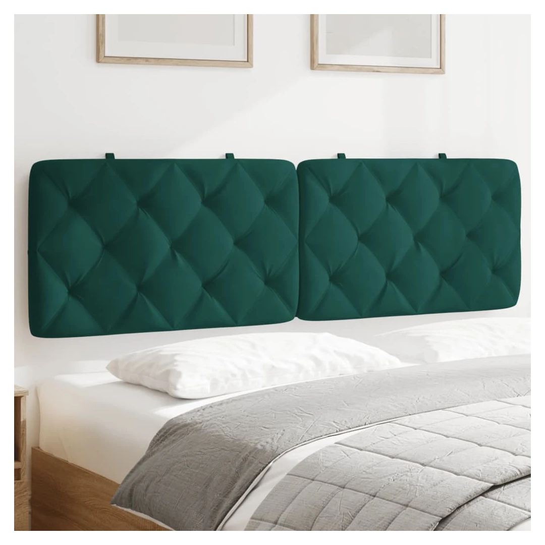 Pernă tăblie de pat, verde, 160 cm, catifea - Această pernă pentru cap cu un design elegant oferă cadrului patului dvs. un aspect complet și se potrivește oricărui dormitor.  Catifea moale: Catife...