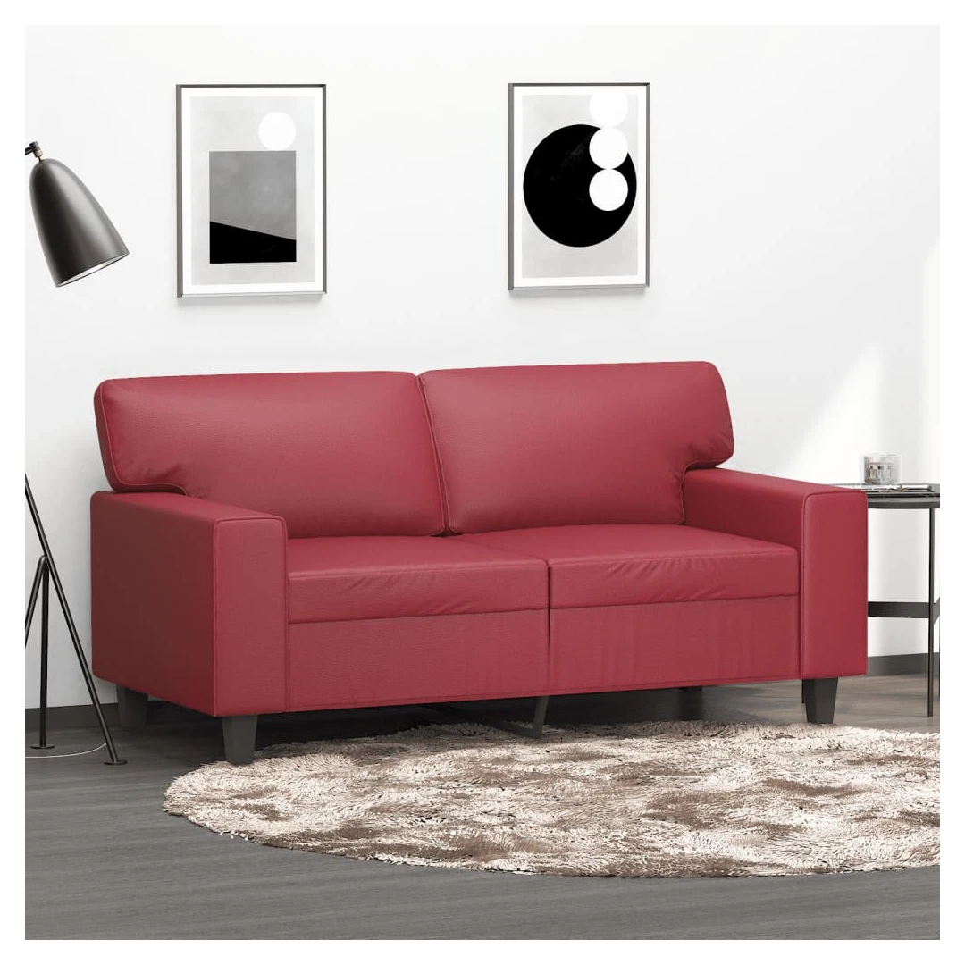 Canapea cu 2 locuri, roșu vin, 120 cm, material textil - Această canapea cu 2 locuri este un loc excelent pentru conversații, citit, vizionare la televizor sau pur și simplu pentru relaxare. Este menită să f...