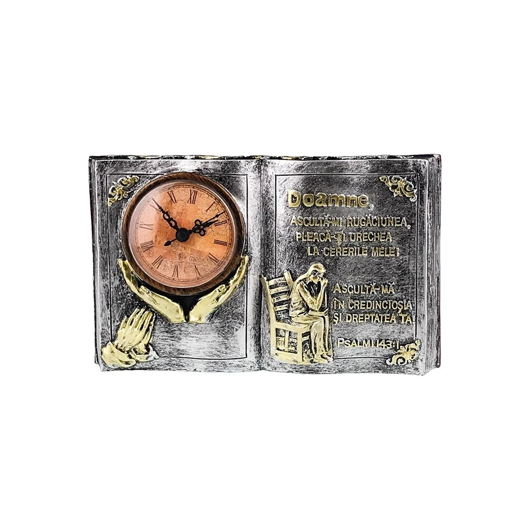 Ceas de masa, In forma de carte cu citat religios, 24 cm, 1693H - 