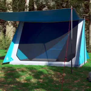 Cort camping pentru 2 persoane, albastru, impermeabil - Acest cort de camping cu un aspect modern vă protejează de vremea neplăcută și oferă un loc confortabil pentru aventuri, oriunde. Design complet imper...