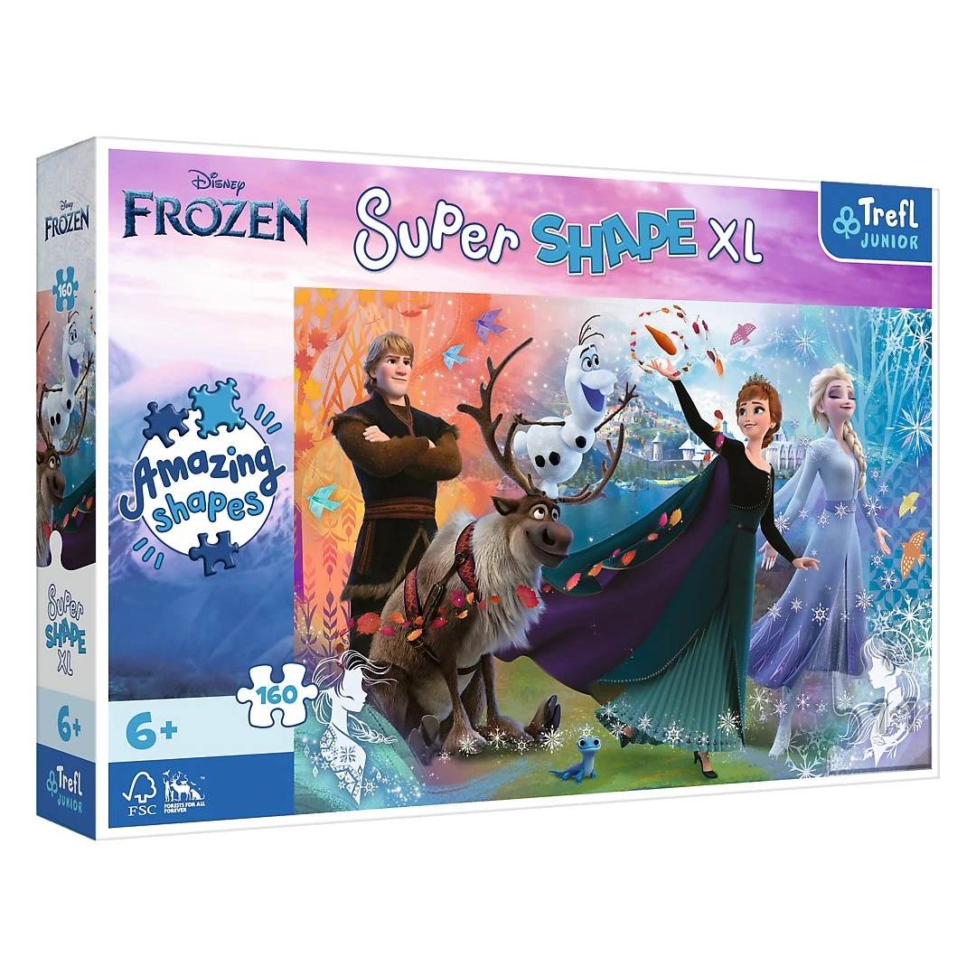 Puzzle Trefl Primo Super Shape XXL 160 Disney Frozen descopera lumea inghetata - 
