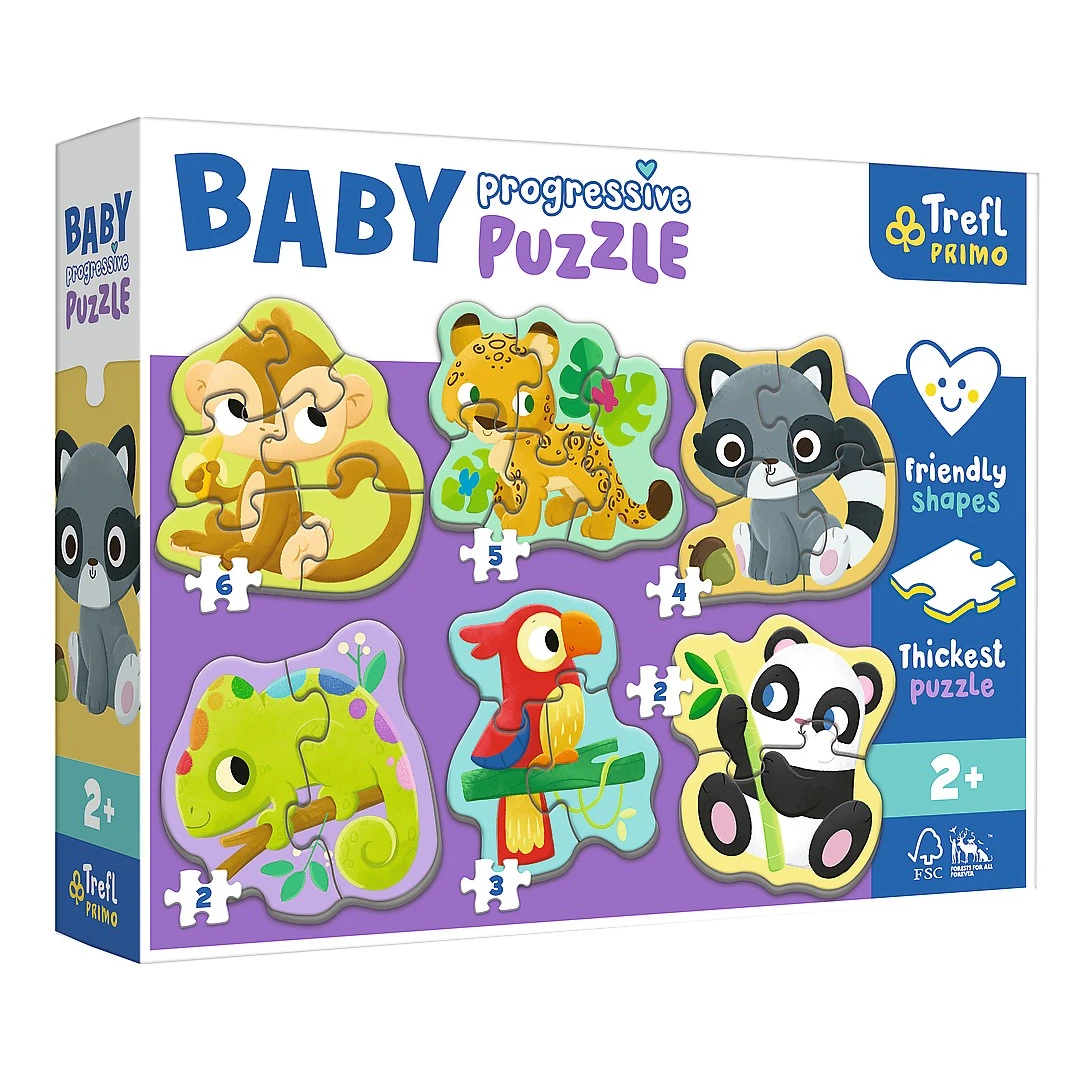 Puzzle Trefl Primo baby progressive animalele exotice - 