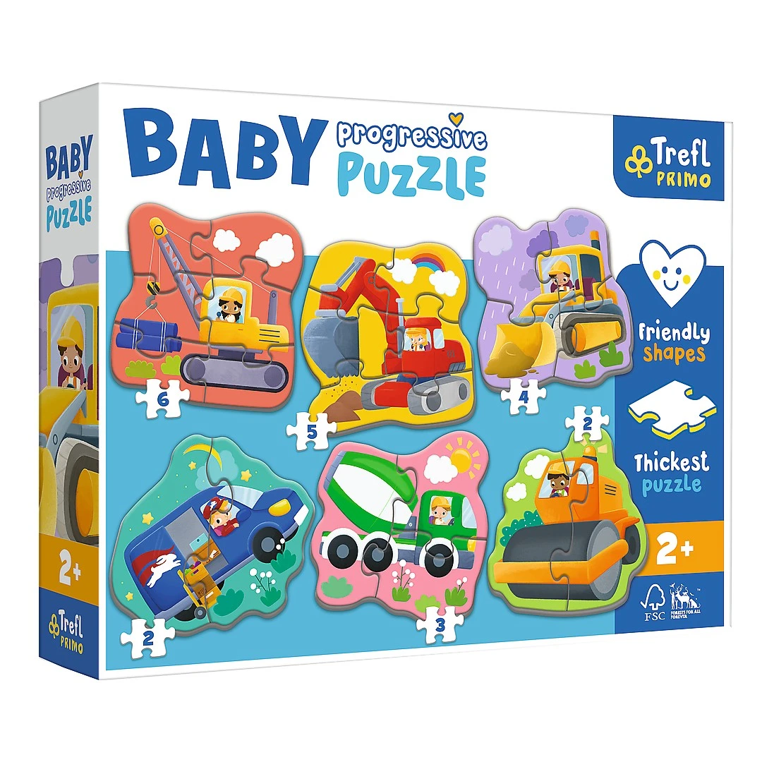 Puzzle Trefl Primo baby progressive vehicule - 
