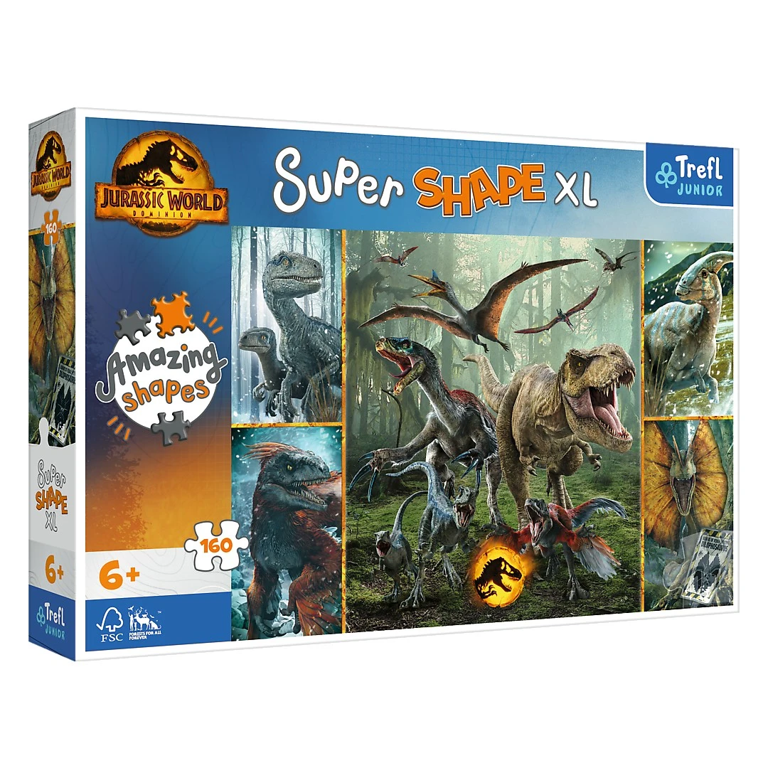 Puzzle Trefl Primo Super Shape XXL 160 Jurassic World dinozauri neobisnuiti - 