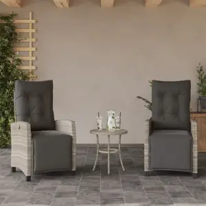 Scaun de grădină rabarabil cu suport picioare,2 buc., poliratan - Relaxați-vă și bucurați-vă de aer liber în aceste scaune rabatabile și confortabile de grădină! Material durabil: Ratanul PE, cunoscut și sub numele d...