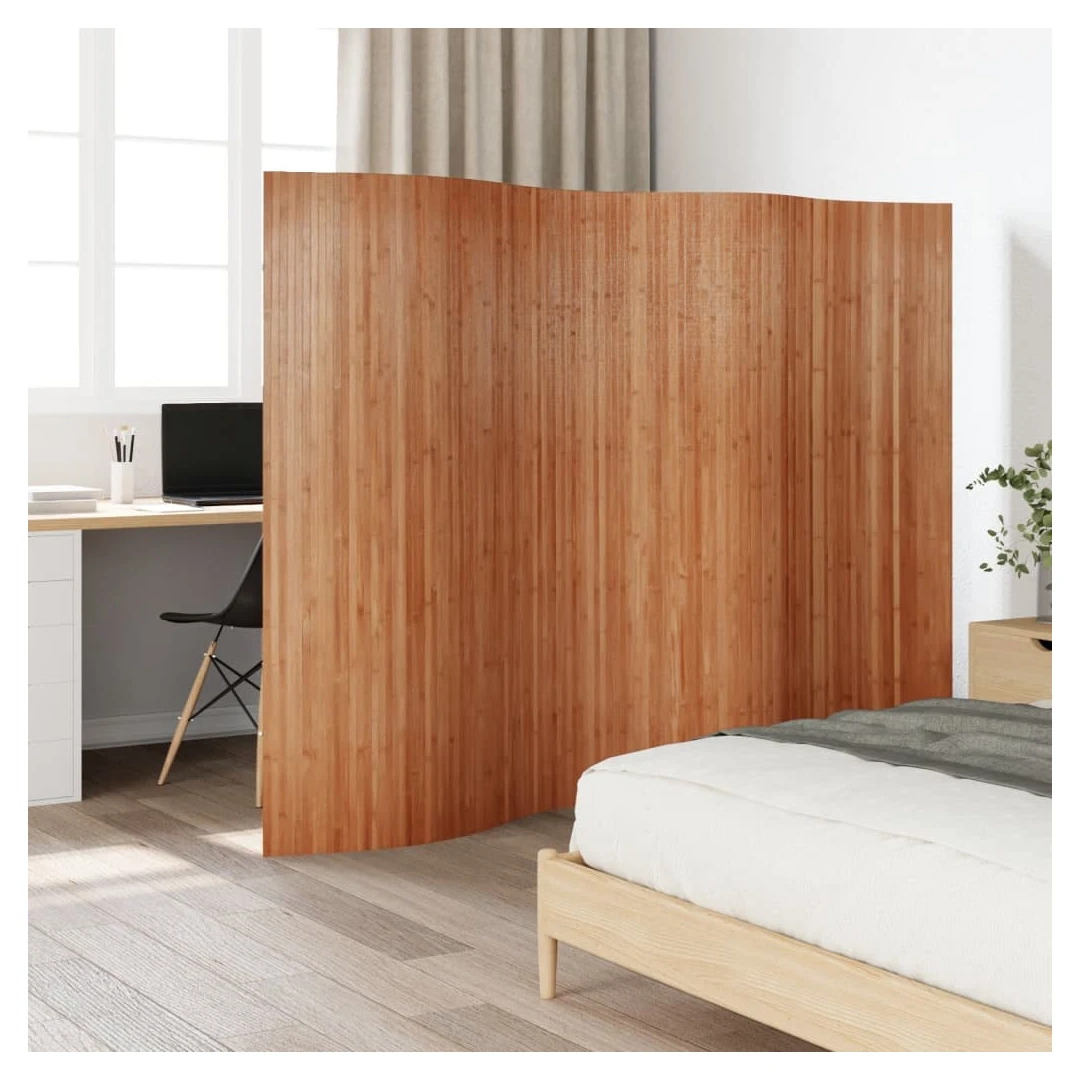 Paravan de cameră, maro, 165x250 cm , bambus - Acest paravan de cameră din bambus va adăuga o notă de eleganță naturală în orice cameră și vă va permite să jonglați cu aspectul camerei dvs. Durabil...