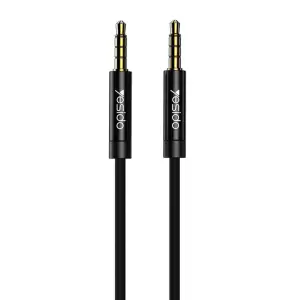 Cablu Audio Auxiliar Jack 3,5mm- Jack 3.5mm, 100cm, Negru - 