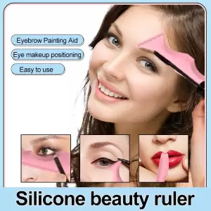Instrument multifunctional 5 in 1 din silicon pentru makeup ochi, fata, sprancene, buze, 149.4x41.4x8 mm, Mov - 