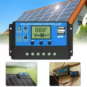 Controler/Regulator de incarcare panou solar, 12 - 24V, 30A, mini dual USB - 