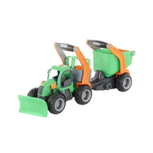 Tractor cu plug si remorca/bazin- 51x14x20 cm, 7Toys - 