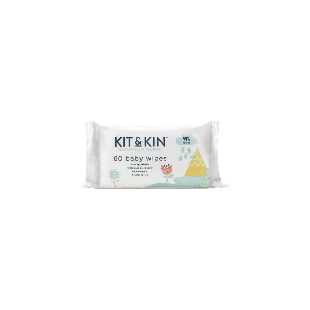 Servetele Umede Biodegradabile Kit&Kin 60 buc - 