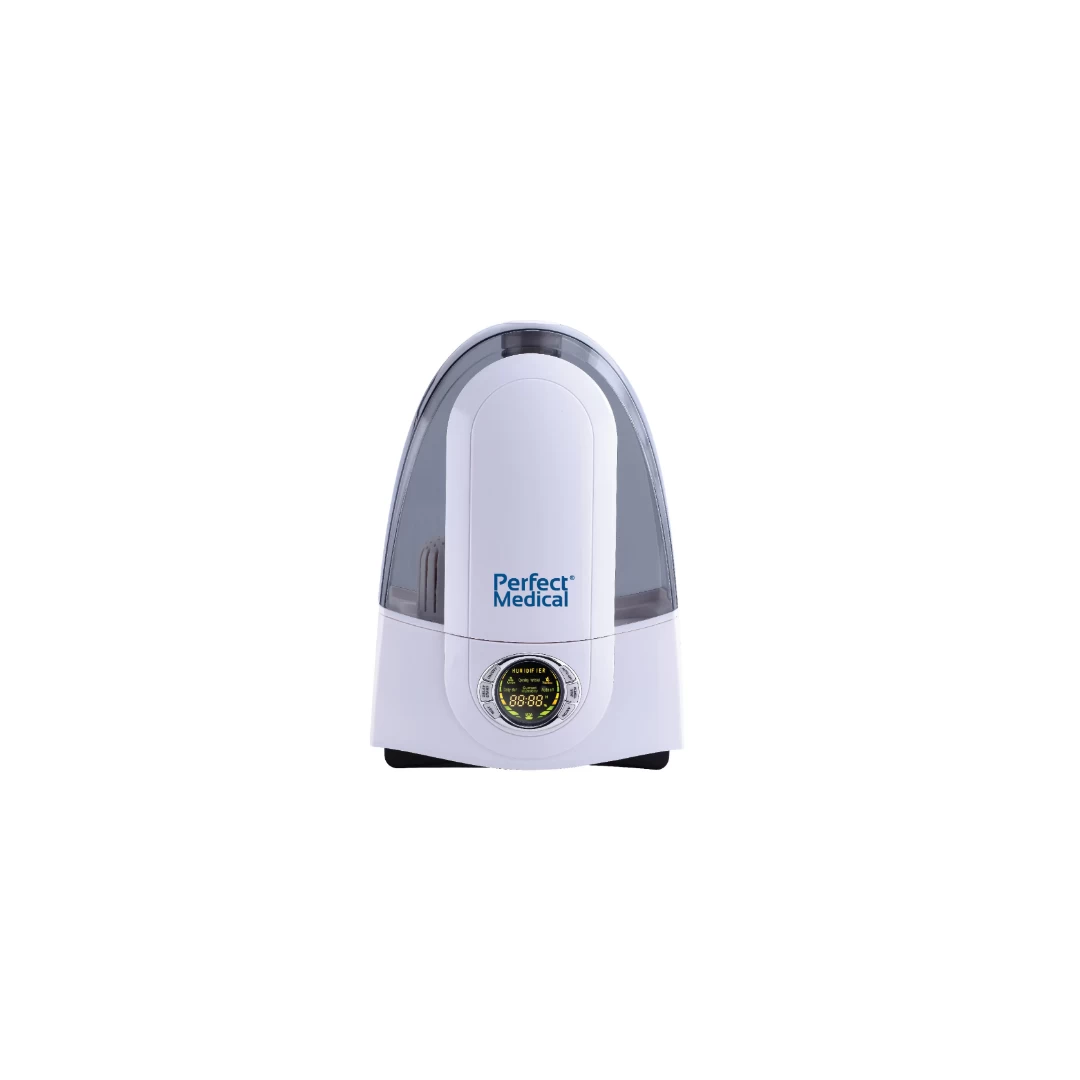 Umidificator de aer PERFECT MEDICAL cu ultrasunete AUTOMATIC, 5.2L, programare, ionizare, filtru apa, higrometru - 