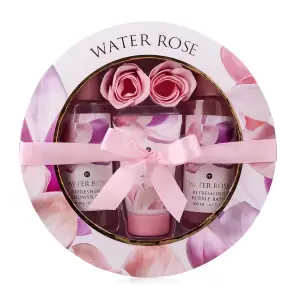 Set Cadou Water Rose cu 5 produse aroma trandafir in cutie rotunda - Set Cadou Water Rose cu 5 produse aroma trandafir in cutie rotunda