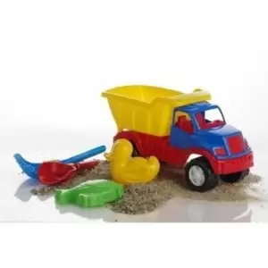 Set camion mare, cu lopatica, grebla pentru copii, Costinesti, 33x33x16 cm - 