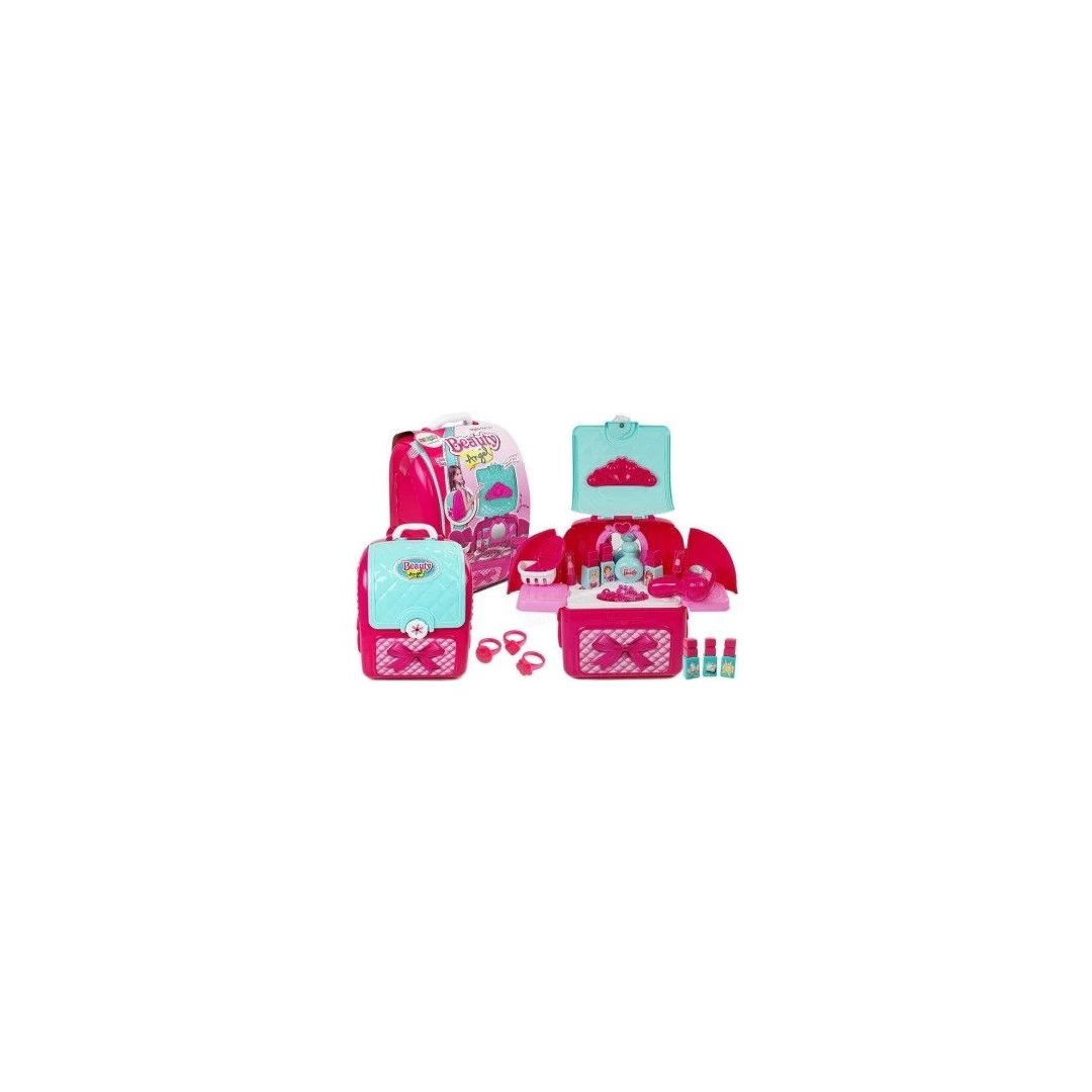 Set rucsac de infrumusetare fetite, trusa de jucarie, roz, LeanToys, 6878 - 