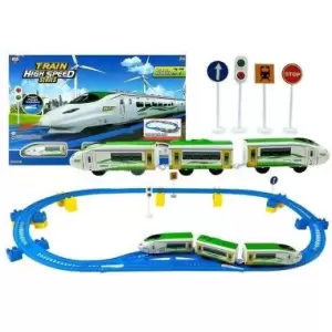 Set circuit tren cu baterii, pentru copii, LeanToys, 5151, 257 cm - 