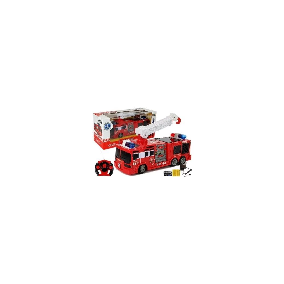 Camion de pompieri rosu, masinuta RC , cu telecomanda 28m, LeanToys, 7221 - 