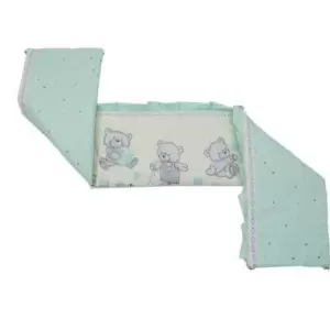Aparatoare laterala patut 120x60 cm, Cu umplutura antialergica, 180 x 32 cm, Teddy Toys Turquoise M1 - 