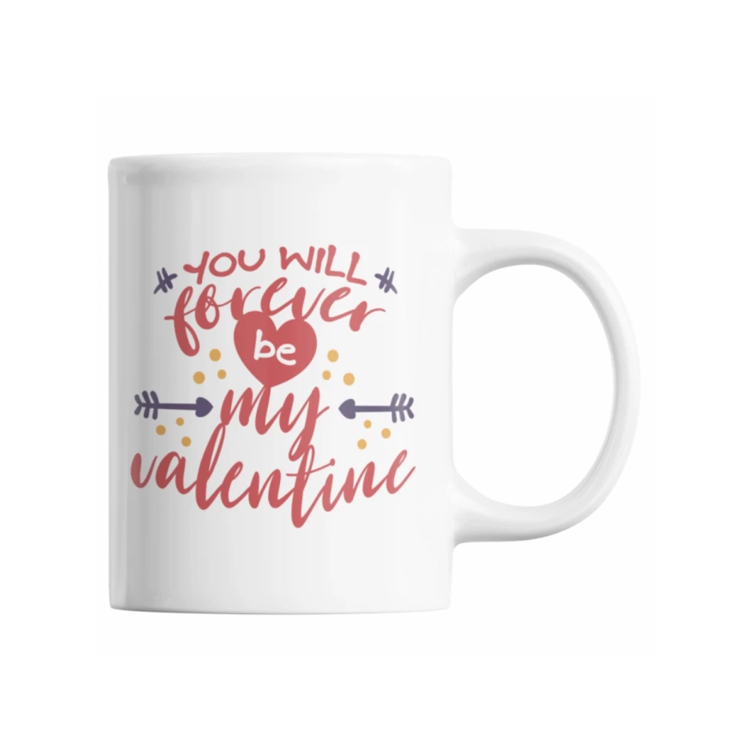Cana cafea, cadou inedit de Valentine's Day pentru iubit, Priti Global, imprimata cu mesajul dragastos: "Tu vei fi intotdeauna iubitul meu", 300 ml - 