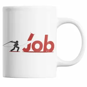 Cana cafea, cadou inedit pentru colegul de munca, Priti Global, Ninja - JOB, 300 ml - 