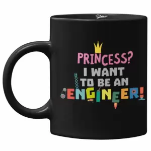 Cana neagra, pentru fete, Priti Global, Princess, I want to be an engineer, 330 ml - 