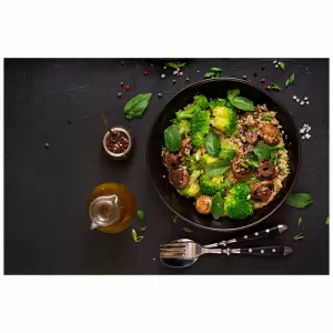 Tapet autoadeziv Premium, Priti Global, Textura canvas, Salata legume, pentru Restaurant, 130x87 cm - 