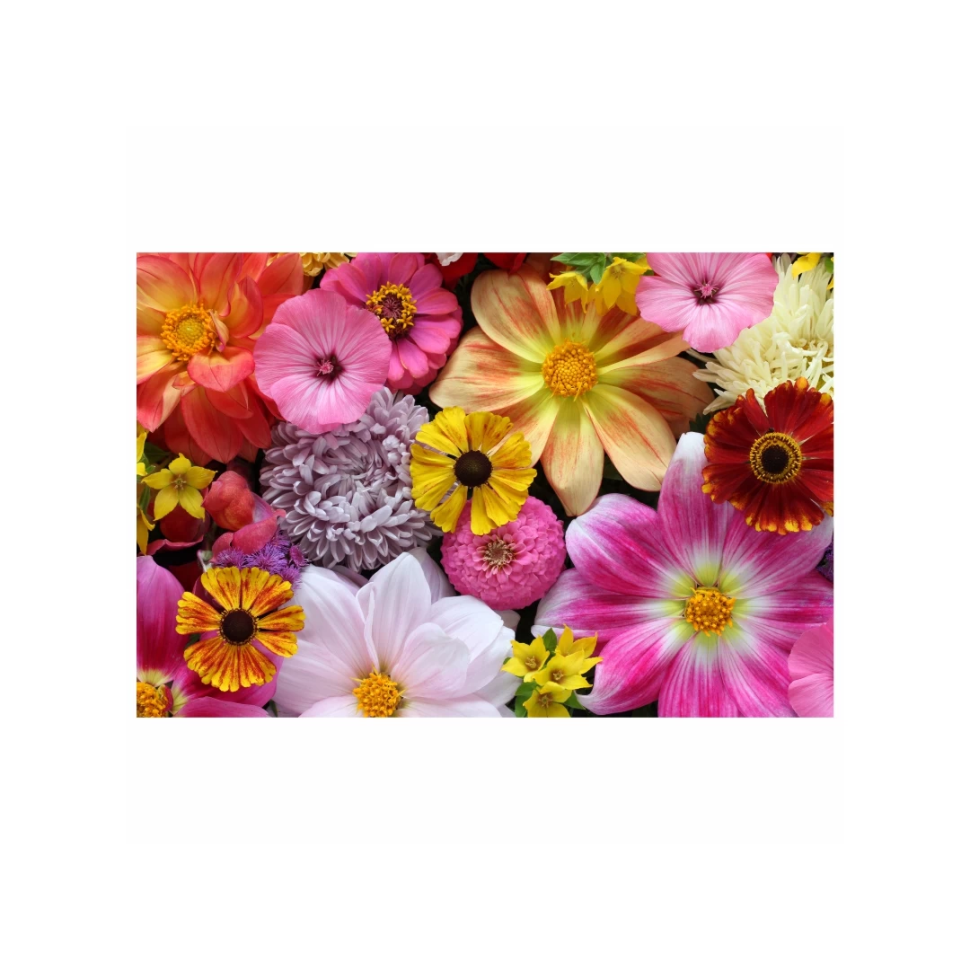 Tapet autoadeziv Premium, Priti Global, Textura canvas, cu Flori multicolore, 130x87 cm - 