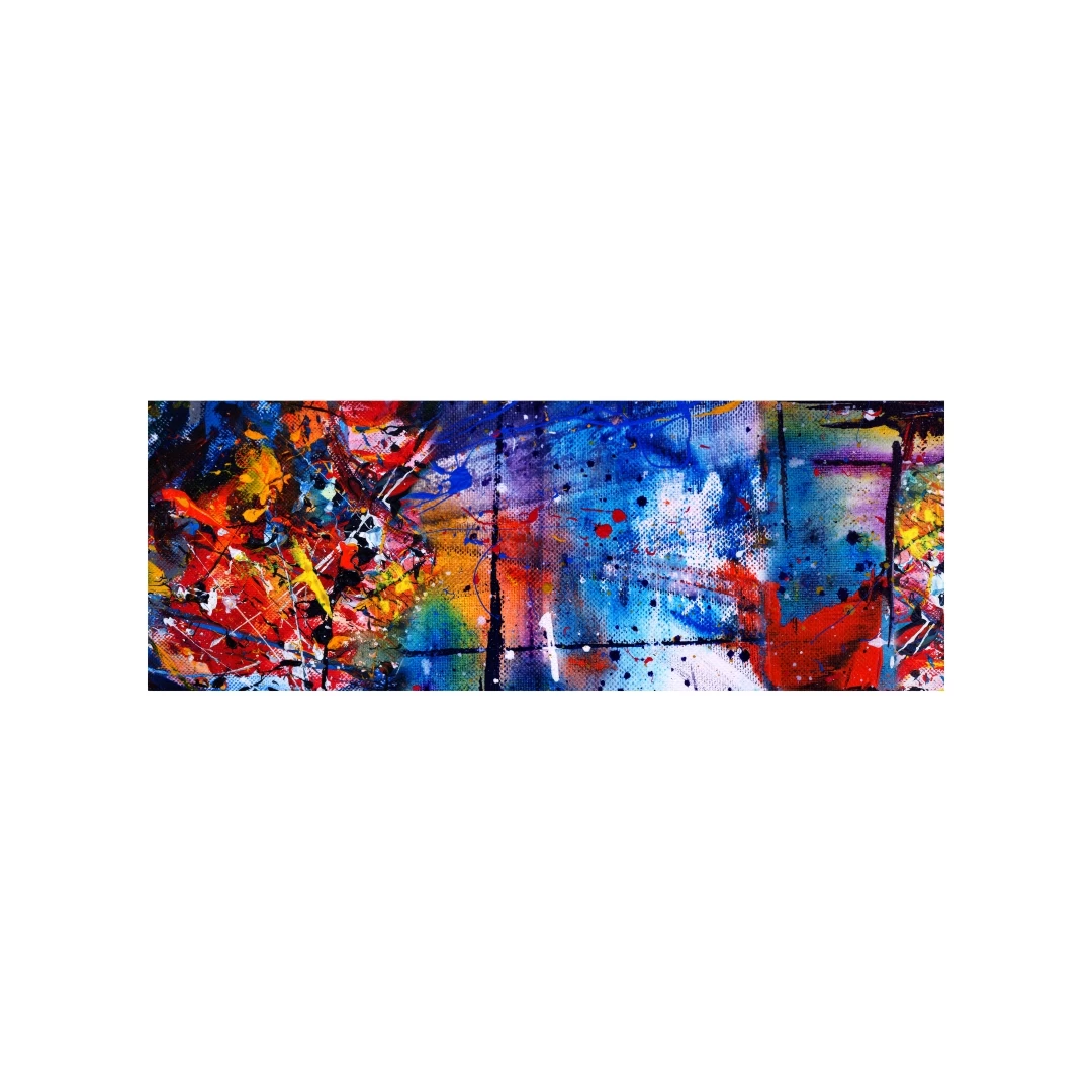 Tapet autoadeziv Premium, Priti Global, Textura canvas, Pictura abstracta multicolora, 200x70 cm - 