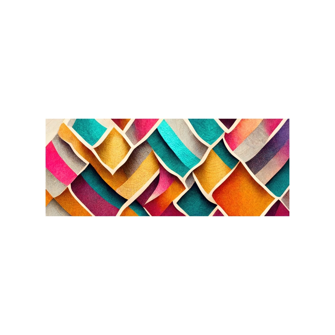 Tapet autoadeziv Premium, Priti Global, Textura canvas, Romburi multicolore, 130x52 cm - 