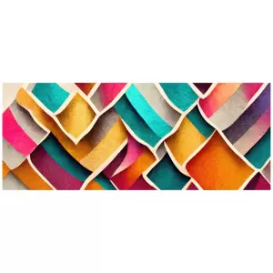Tapet autoadeziv Premium, Priti Global, Textura canvas, Romburi multicolore, 130x52 cm - 