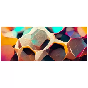Tapet autoadeziv Premium, Priti Global, Textura canvas, Hexagon multicolor, 130x52 cm - 
