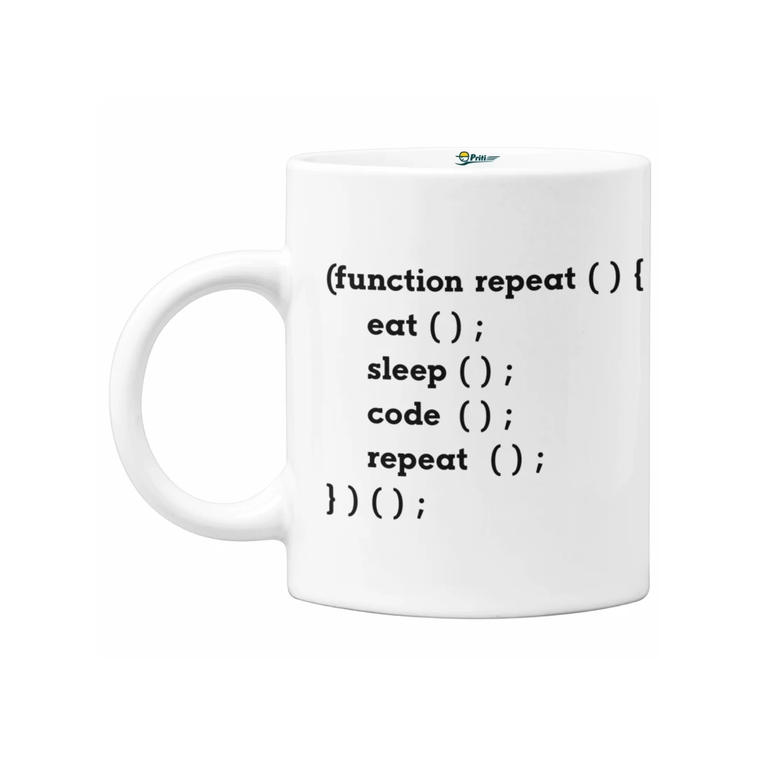 Cana programatori, Priti Global, Function repeat, Eat, sleep, code, repeat, 330 ml - 
