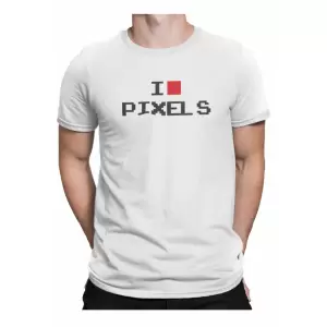 Tricou pentru baieti fotografi personalizat cu mesajul Iubesc pixelii, cadou inedit pentru prieteni fotografi, Priti Global, Alb, 2XL - Avem pentru tine tricou alb personalizat pentru barbati. Produse de calitate la preturi avantajoase.