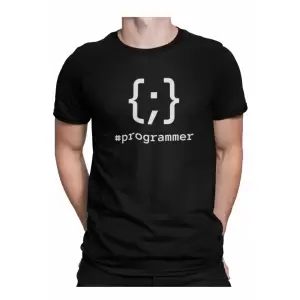 Tricou personalizat pentru programatori programmer {;}, cadou inedit pentru studenti, Priti Global, Negru, L - Tricou personalizat pentru programatori programmer {;}, cadou inedit pentru studenti, Priti Global, Negru, L