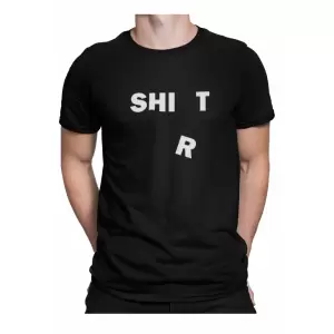 Tricou personalizat pentru barbati, cu mesaj amuzant, Priti Global, SHIRT.... SHIT, Negru, 2XL - Tricou personalizat pentru barbati, cu mesaj amuzant, Priti Global, SHIRT.... SHIT, Negru, 2XL