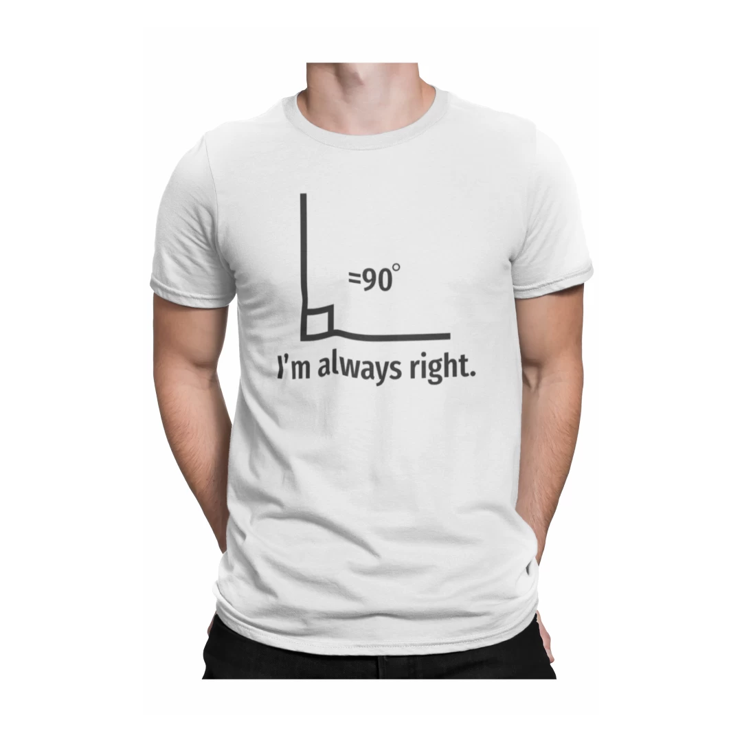 Tricou personalizat barbati, imprimat cu mesajul "Mereu am dreptate", 2XL, Alb - Tricou personalizat barbati, imprimat cu mesajul "Mereu am dreptate", 2XL, Alb