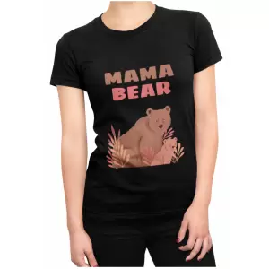 Tricou mama, Priti Global, personalizat cu mesajul Mama bear, mama si puiul, Negru, L - Avem pentru tine tricou negru personalizat pentru mama. Produse de calitate la preturi avantajoase.