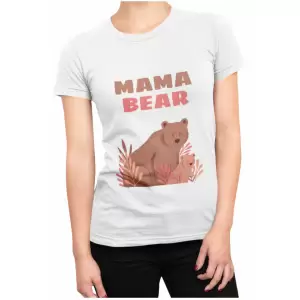 Tricou mama, Priti Global, personalizat cu mesajul Mama bear, mama si puiul, Alb, M - Avem pentru tine tricou alb personalizat pentru mama. Produse de calitate la preturi avantajoase.